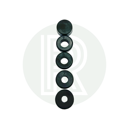Set of rubber cable seal inserts in multiple sizes, each labeled for different cable diameters.