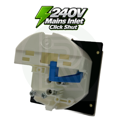Fawo White 240v Mains Inlet with Click Shut Flap
