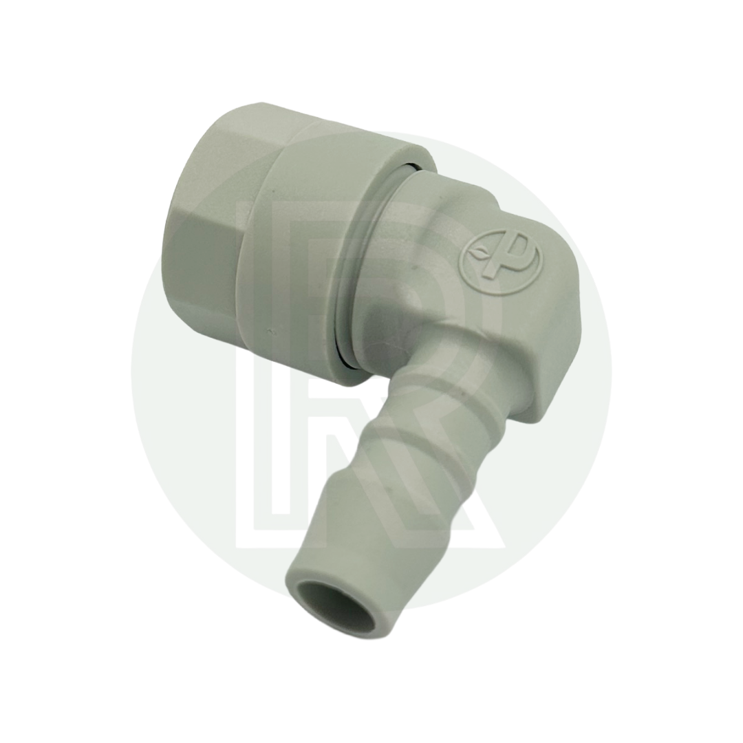 Truma elbow fitting with O-ring seal for water heater connection
