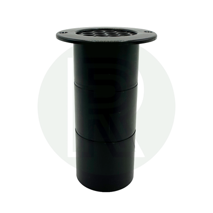 1 x Black Gas Drop Out Round Floor Vent 75mm x 120mm