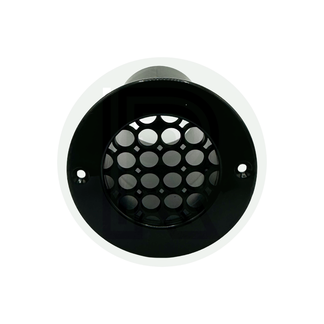 1 x Black Gas Drop Out Round Floor Vent 75mm x 120mm