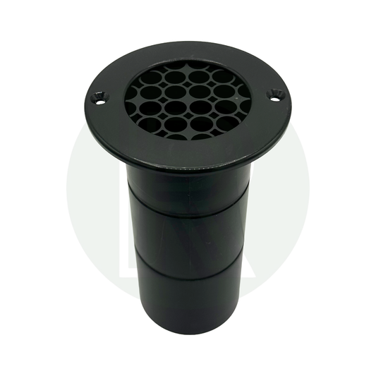 1 x Black Gas Drop Out Round Floor Vent 75mm x 120mm