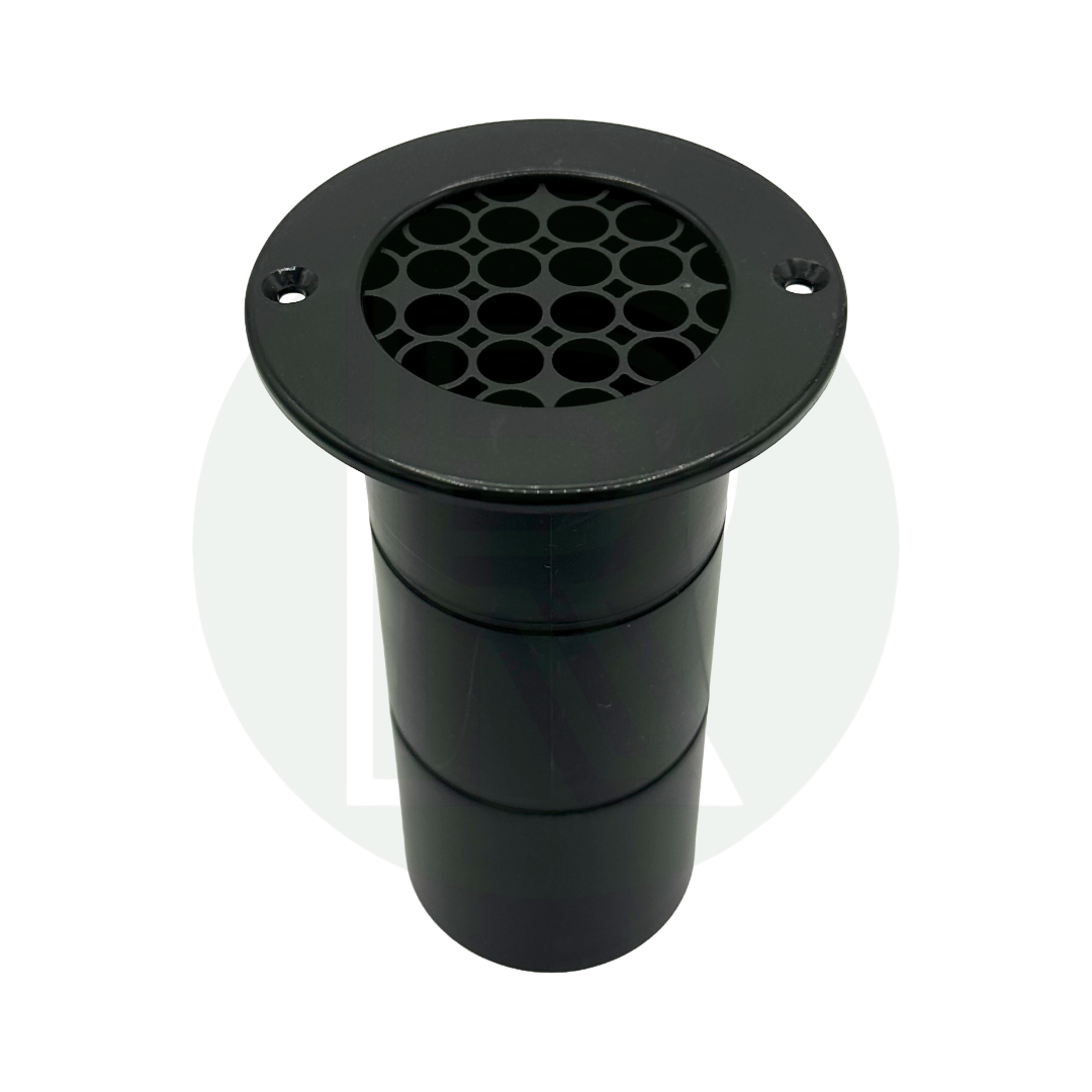 2 x Black Gas Drop Out Round Floor Vent 75mm x 120mm