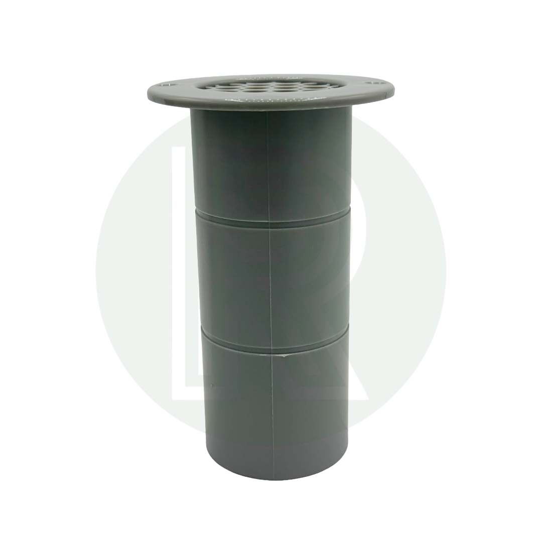 1 x Grey Gas Drop Out Round Floor Vent 75mm x 120mm
