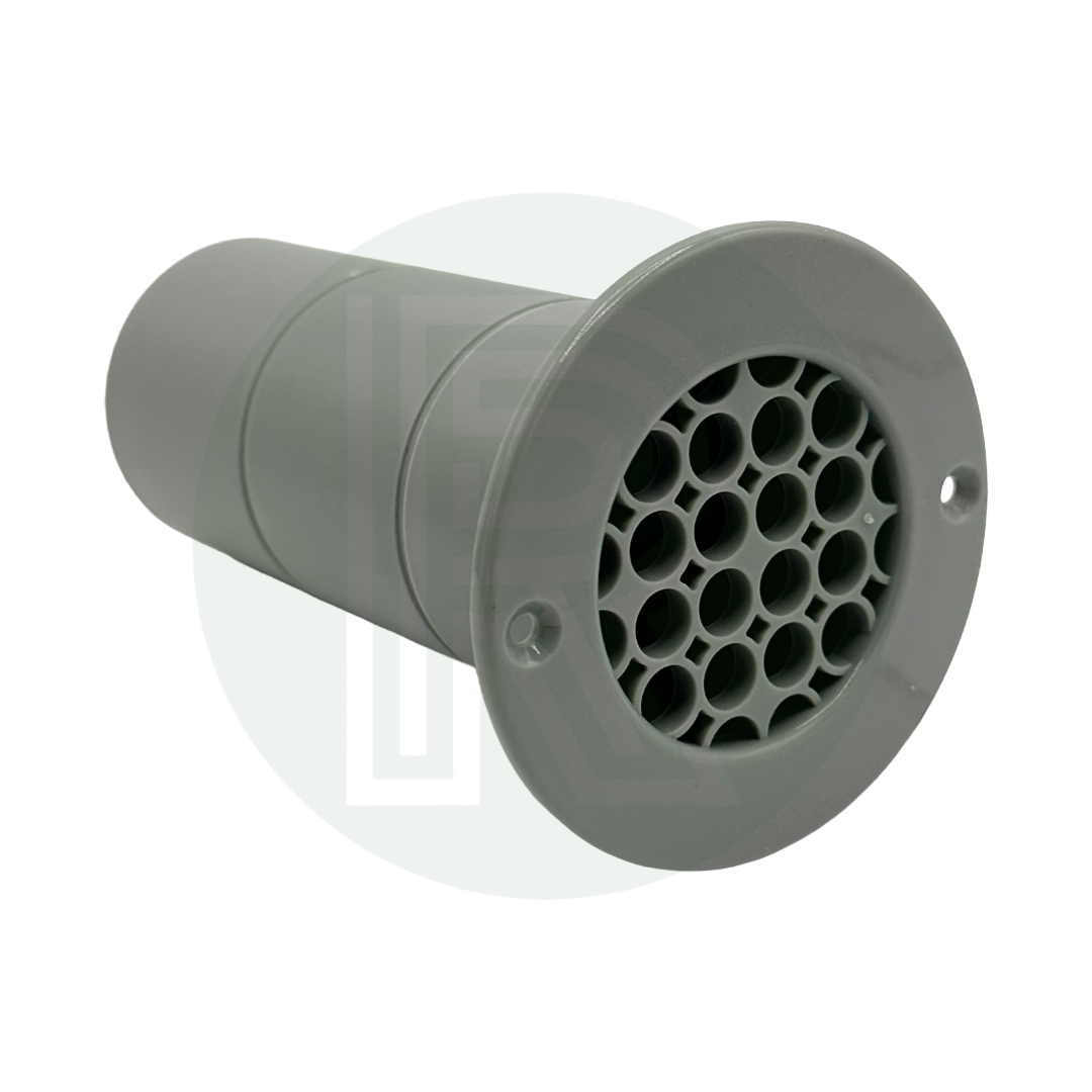 2 x Grey Gas Drop Out Round Floor Vent 75mm x 120mm