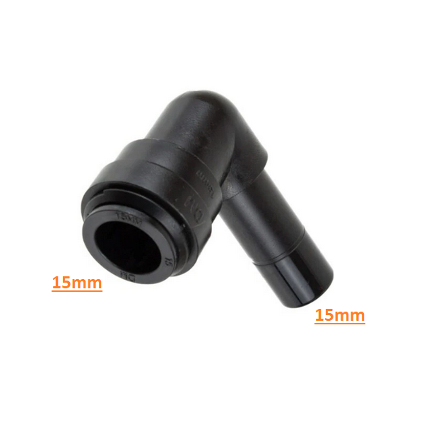 15mm to 15mm Pushfit Adaptor for Bullfinch Outdoor Shower Point - Black