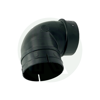 Truma 90 degree elbow connector showing ducting connection ends