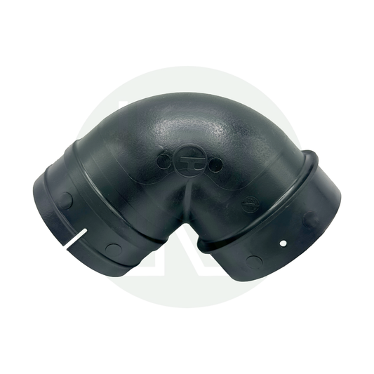 65mm elbow connector showing 90 degree bend design