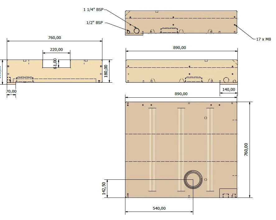 92ltr Ducato/Boxer/Relay L2/L3 &L4 Underslung Fresh Water or Waste Tank (X250&X290)