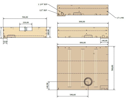 92ltr Ducato/Boxer/Relay L2/L3 &L4 Underslung Fresh Water or Waste Tank (X250&X290)