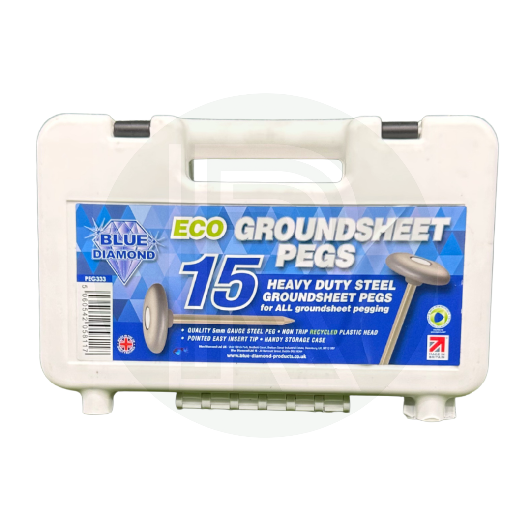 Blue Diamond Eco Groundsheet Pegs (Case Of 15) PEG333 Camping Tent Awning