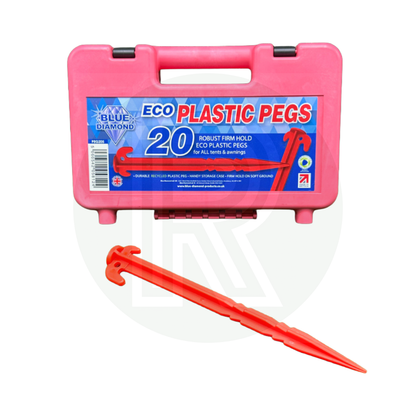 Blue Diamond Eco Plastic Pegs (Case Of 20) PEG205 Camping Tent Awning