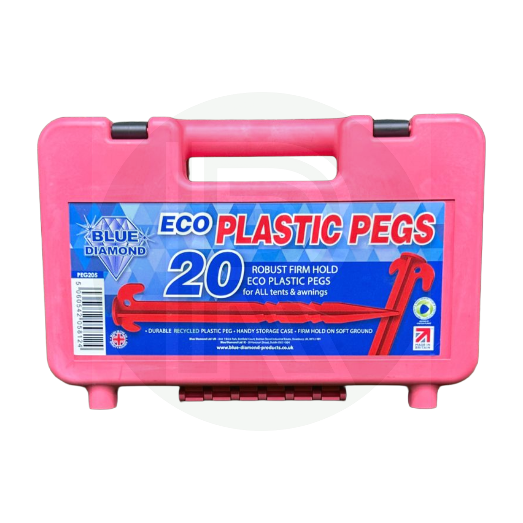 Blue Diamond Eco Plastic Pegs (Case Of 20) PEG205 Camping Tent Awning