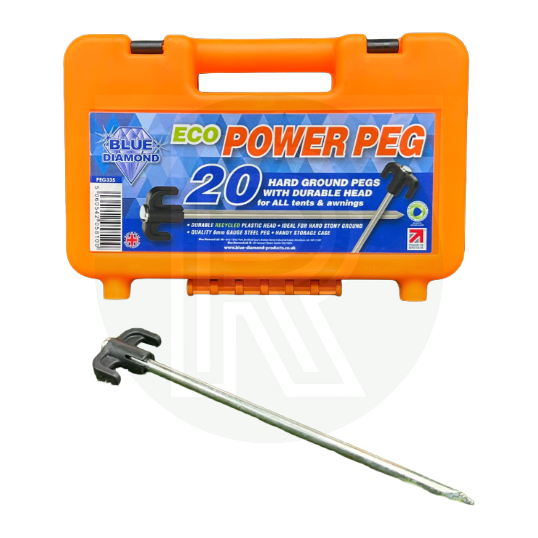 Blue Diamond Eco Power Pegs (Case Of 20) PEG335 Camping Tent Awning