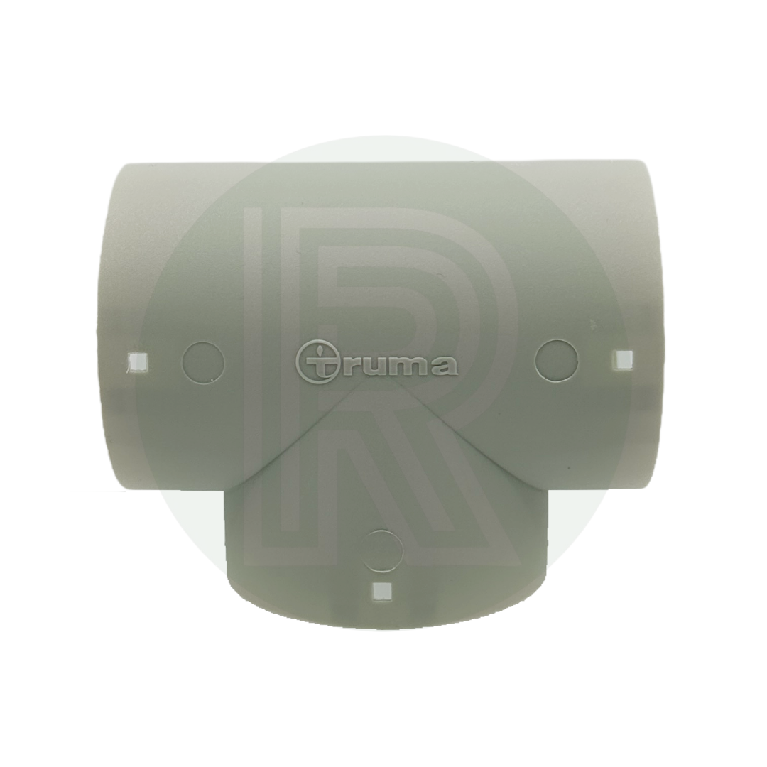65mm T piece connector showing airflow split design