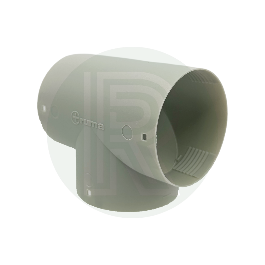 65mm T piece connector showing airflow split design
