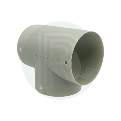 65mm T piece connector showing airflow split design