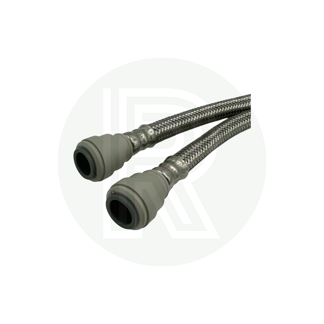 Pair of 300mm John Guest 12mm Push Fit x M10 Flexi Tap Hose Tails