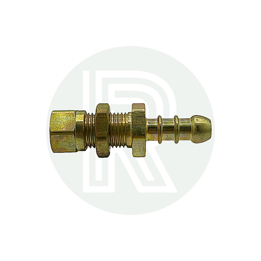 8mm Brass Compression/Fulham Nozzle Bulkhead Fitting
