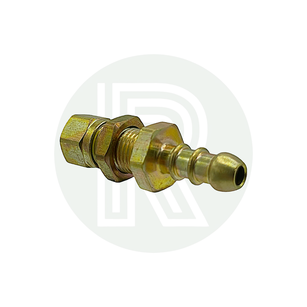 8mm Brass Compression/Fulham Nozzle Bulkhead Fitting