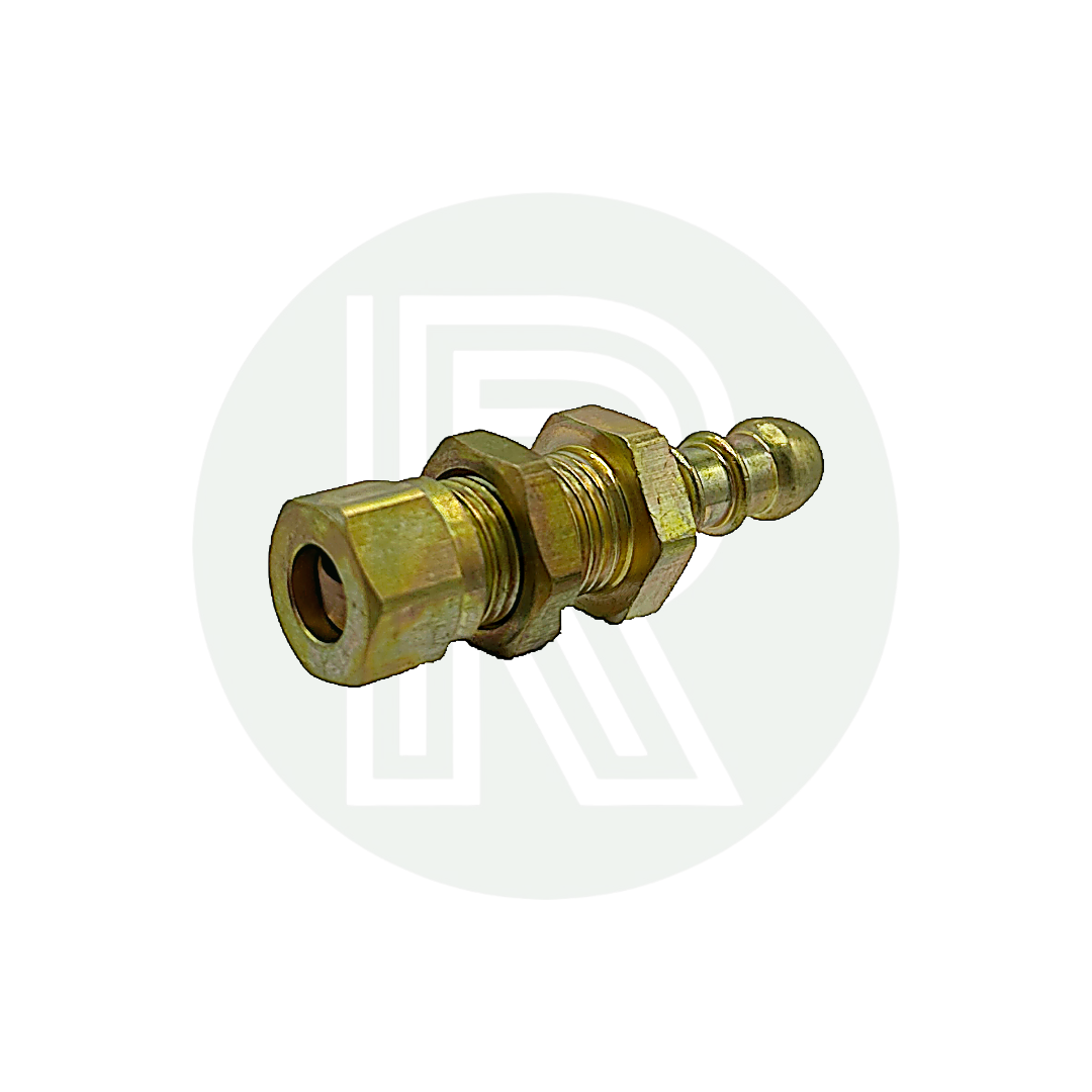 8mm Brass Compression/Fulham Nozzle Bulkhead Fitting