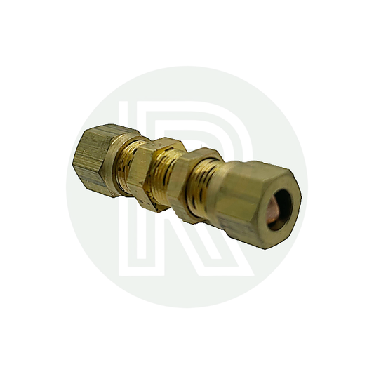 8mm Brass Equal Compression Bulkhead Fitting