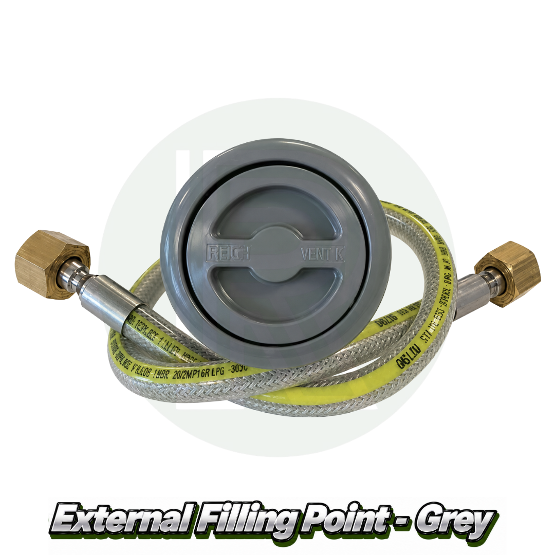 Twin Gaslow 11kg Refillable Cylinder Kit with External Filler - Grey