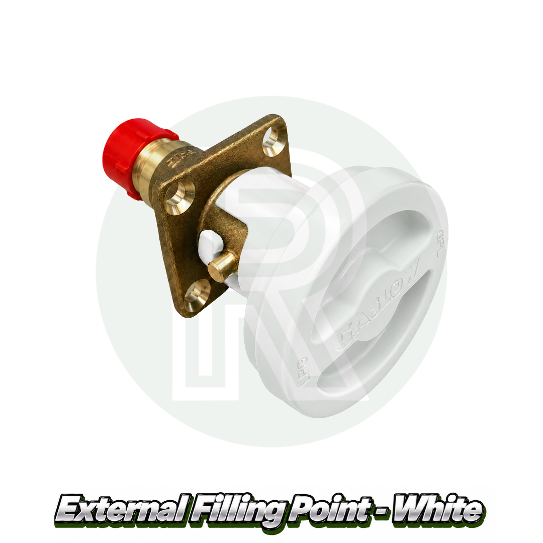 Twin Gaslow 11kg Refillable Cylinder Kit with External Filler - White