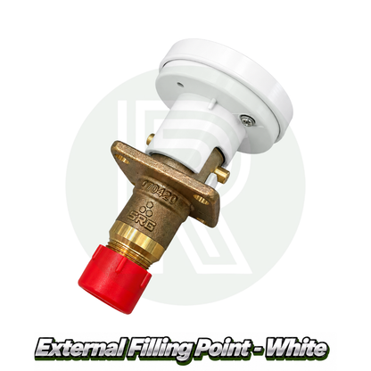 Twin Gaslow 11kg Refillable Cylinder Kit with External Filler - White