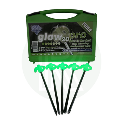 Blue Diamond Glow Pro Pegs (Case Of 20) PEG222 Camping Tent Awning