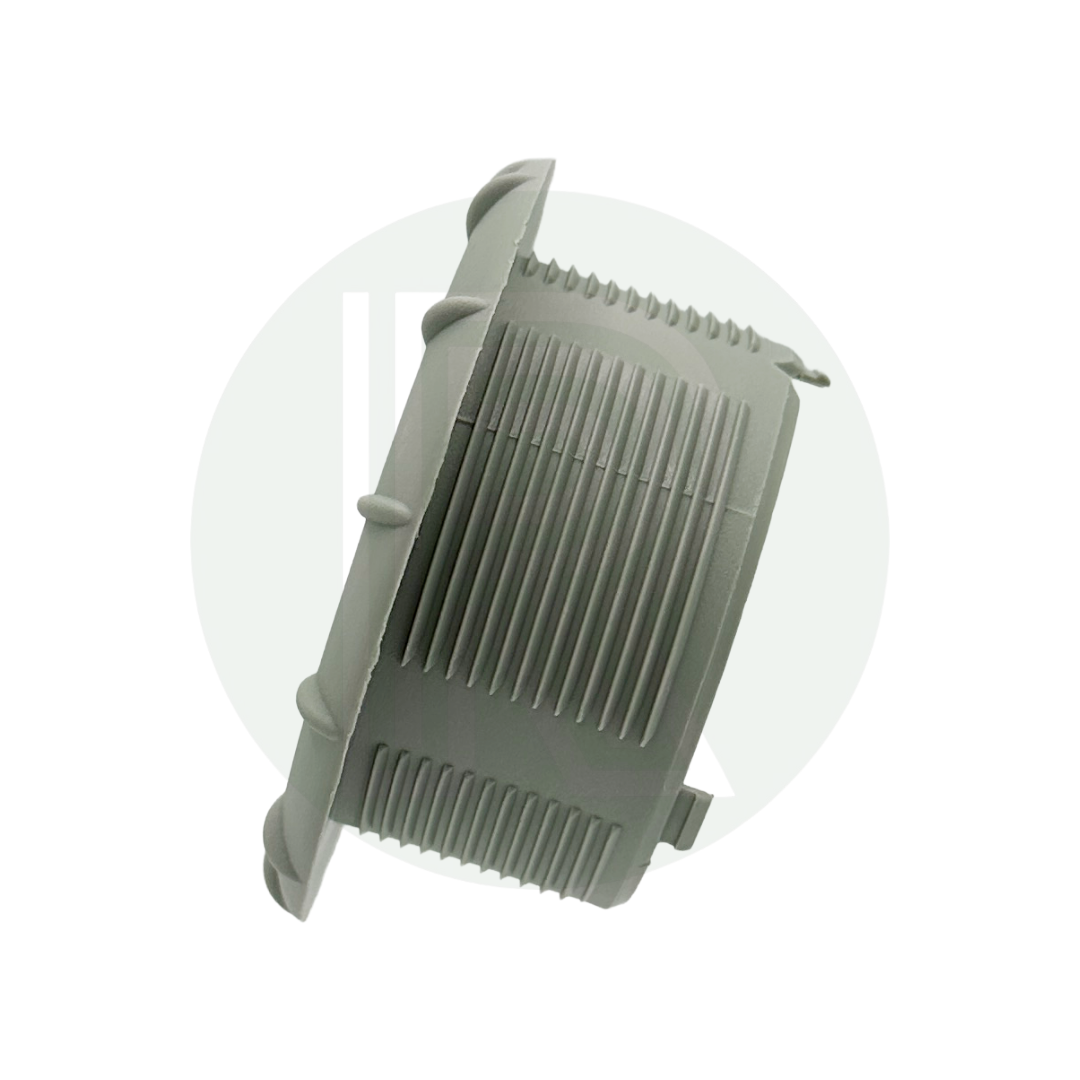 Low profile grey heating vent showing minimal surface protrusion