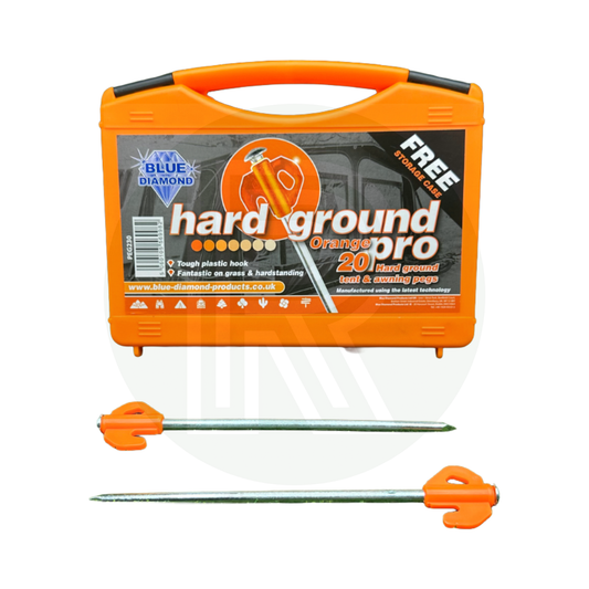 Blue Diamond Hard Ground Pro Pegs (Case Of 20) PEG230 Camping Tent Awning