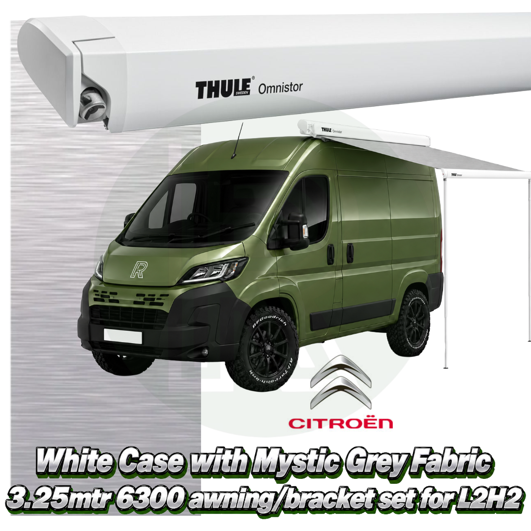 Thule Omnistor 6300 3.25m White Awning Pack+Adapter for Citroen Relay L2H2 2006+