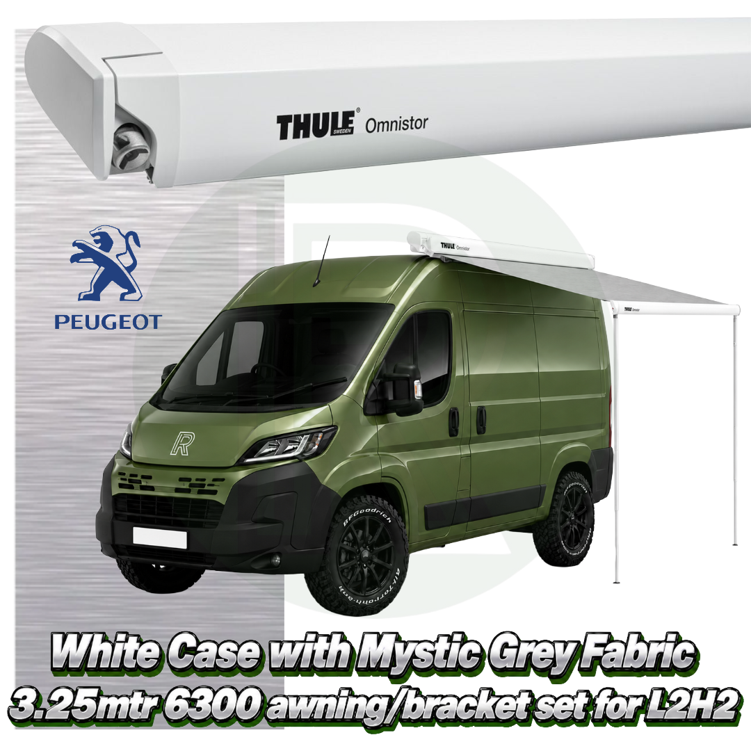 Thule Omnistor 6300 3.25m White Awning Pack+Adapter for Peugeot Boxer L2H2 2006+