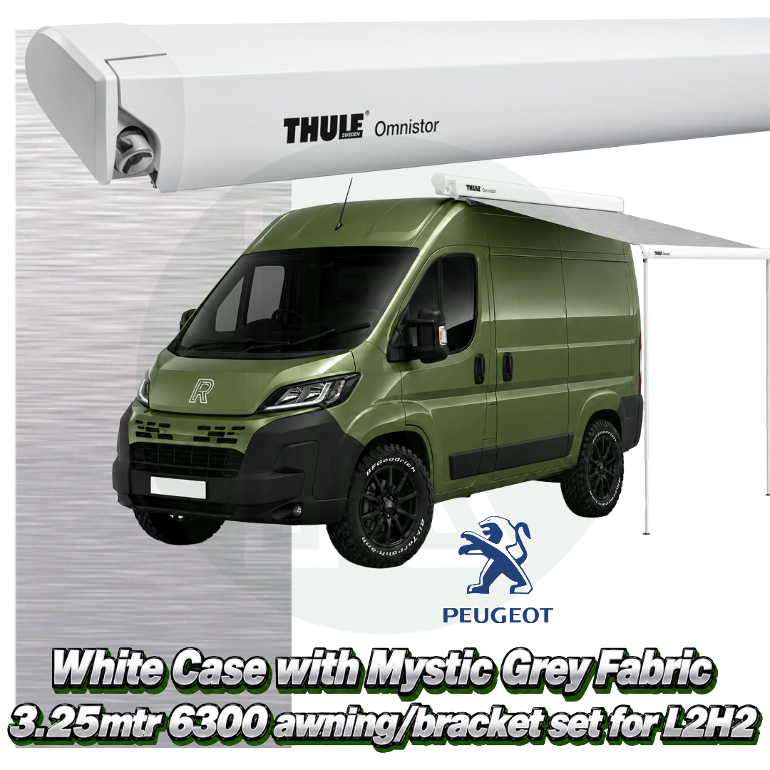 Thule Omnistor 6300 3.25m White Awning Pack+Adapter for Peugeot Boxer L2H2 2006+
