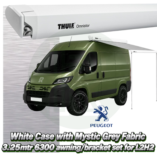 Thule Omnistor 6300 3.25m White Awning Pack+Adapter for Peugeot Boxer L2H2 2006+