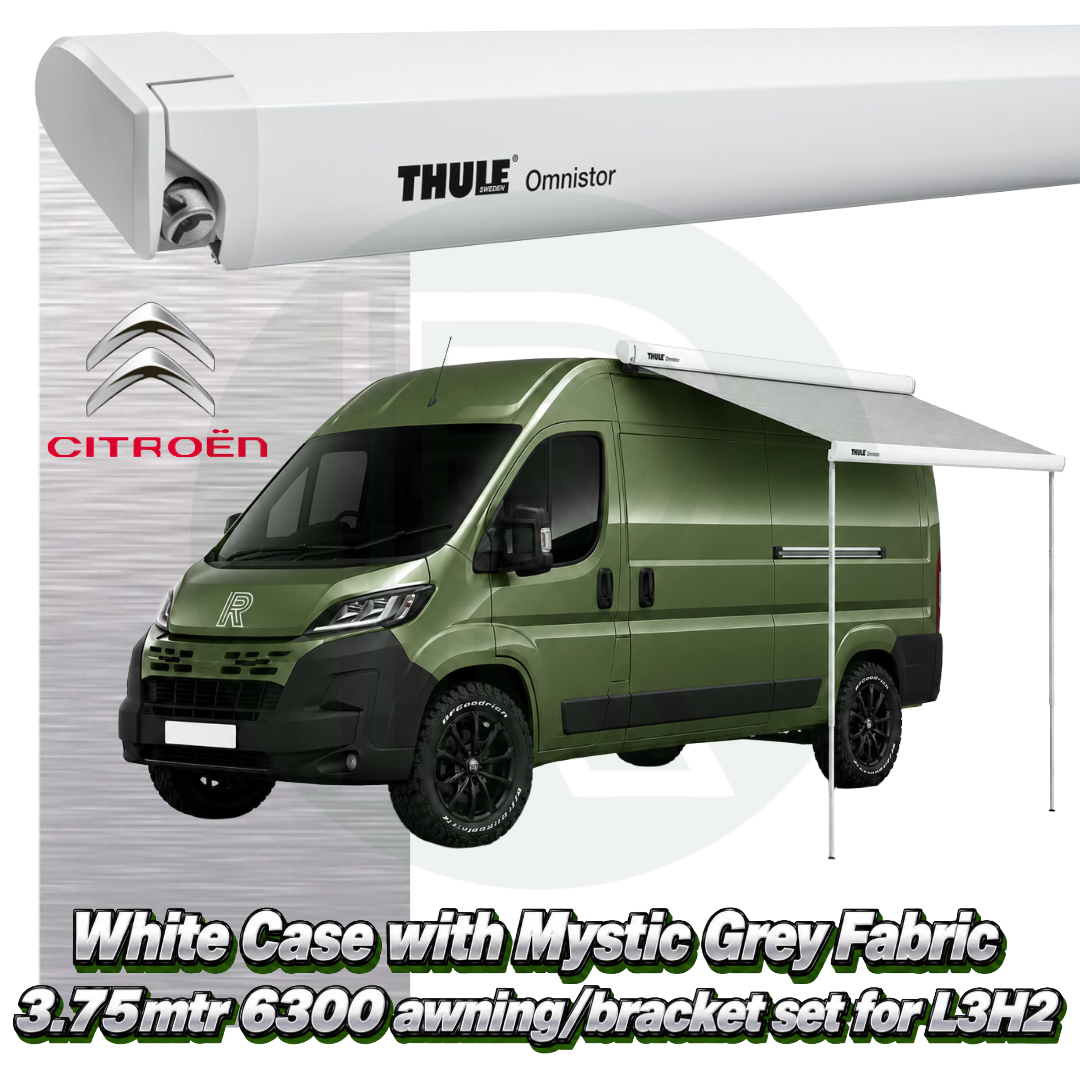 Thule Omnistor 6300 3.75m White Awning Pack+Adapter for Citroen Relay L3H2 2006+