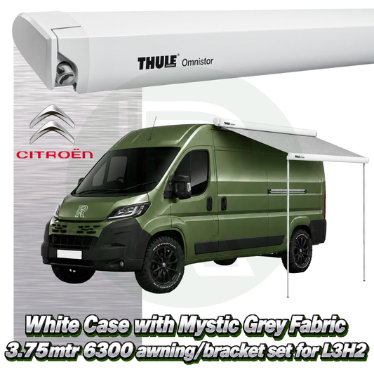 Thule Omnistor 6300 3.75m White Awning Pack+Adapter for Citroen Relay L3H2 2006+