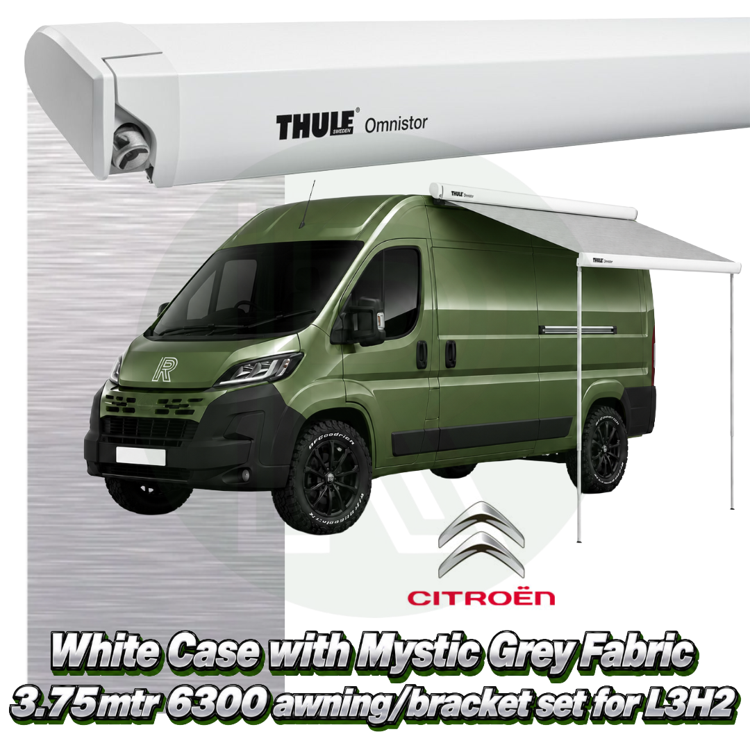 Thule Omnistor 6300 3.75m White Awning Pack+Adapter for Citroen Relay L3H2 2006+