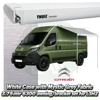 Thule Omnistor 6300 3.75m White Awning Pack+Adapter for Citroen Relay L3H2 2006+