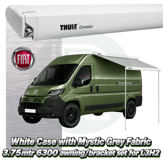 Thule Omnistor 6300 3.75m White Awning Pack+Adapter for Fiat Ducato L3H2 2006+