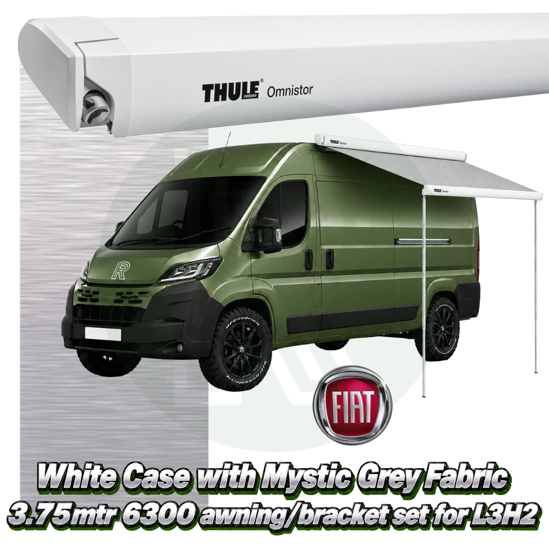 Thule Omnistor 6300 3.75m White Awning Pack+Adapter for Fiat Ducato L3H2 2006+