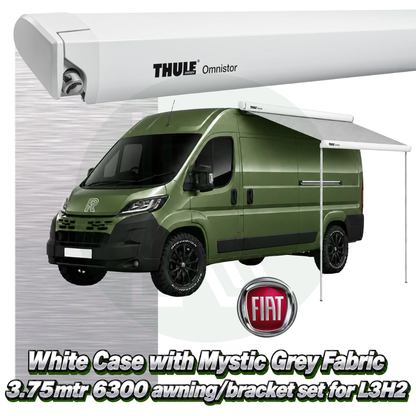 Thule Omnistor 6300 3.75m White Awning Pack+Adapter for Fiat Ducato L3H2 2006+
