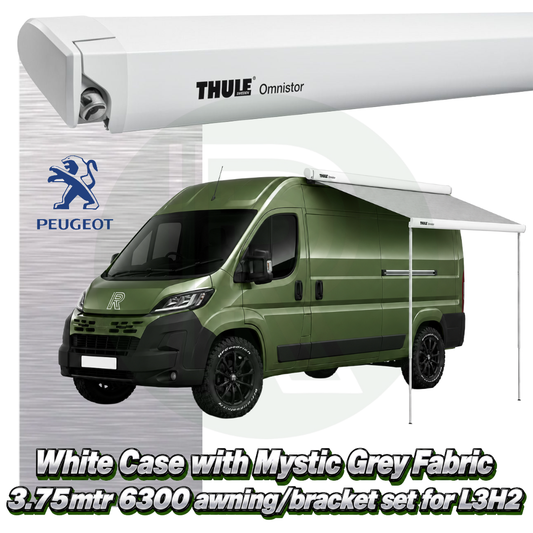 Thule Omnistor 6300 3.75m White Awning Pack+Adapter for Peugeot Boxer L3H2 2006+