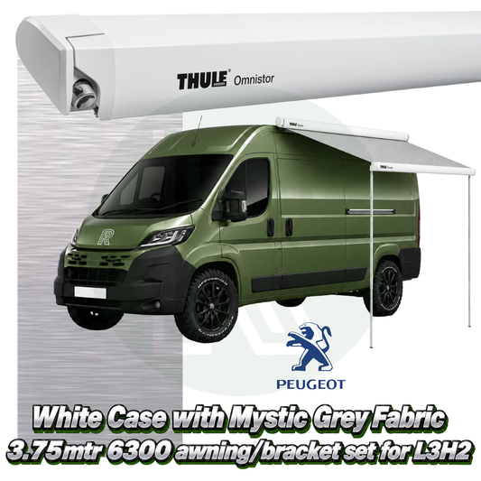 Thule Omnistor 6300 3.75m White Awning Pack+Adapter for Peugeot Boxer L3H2 2006+