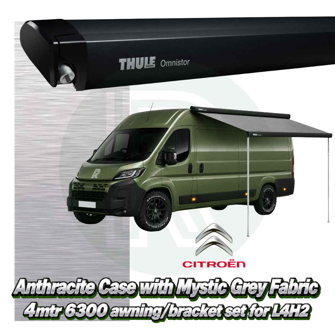 Thule Omnistor 6300 4.00m Black Awning Pack+Adapter for Citroen Relay L4H2 2006+