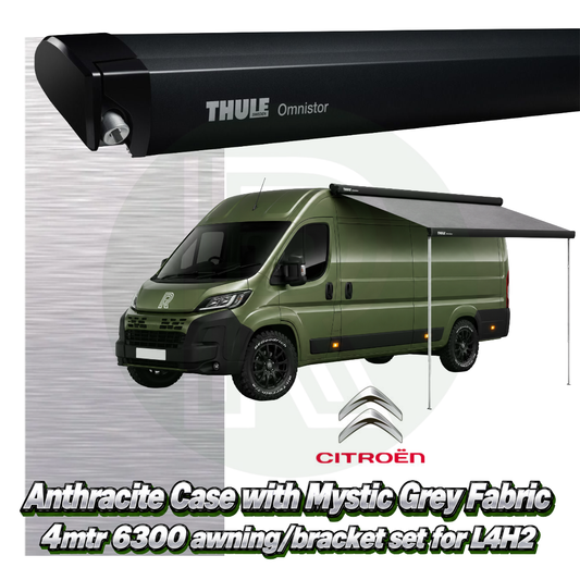 Thule Omnistor 6300 4.00m Black Awning Pack+Adapter for Citroen Relay L4H2 2006+