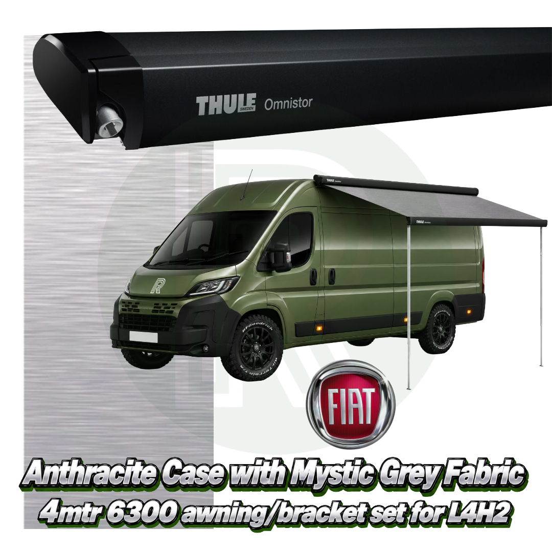 Thule Omnistor 6300 4.00m Black Awning Pack+Adapter for Fiat Ducato L4H2 2006+