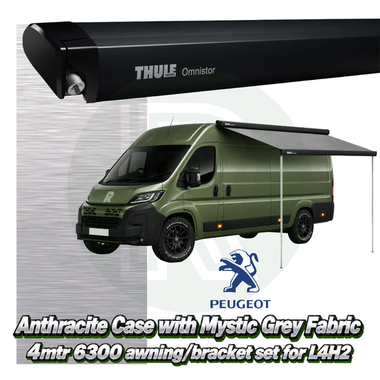 Thule Omnistor 6300 4.00m Black Awning Pack+Adapter for Peugeot Boxer L4H2 2006+