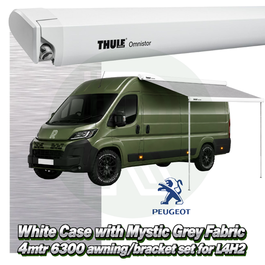 Thule Omnistor 6300 4.00m White Awning Pack+Adapter for Peugeot Boxer L4H2 2006+